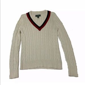 Lauren Active Women’s Chunky Cable Knit V Neck